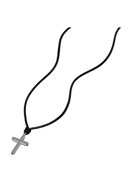 Fossil Machine ketting van leer JF05006040 - detail zwart