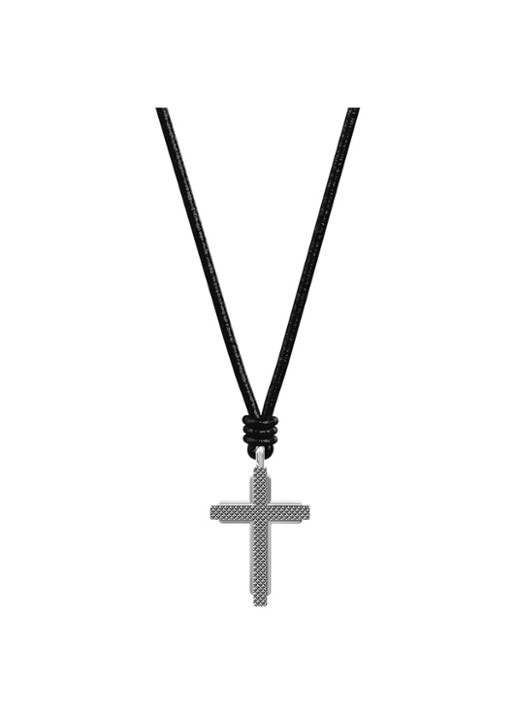 Fossil Machine ketting van leer JF05006040 - detail 4 zwart