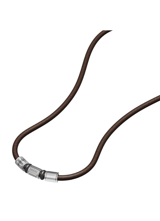 Fossil Machine ketting van leer JF05007998 - detail bruin