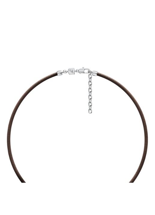 Fossil Machine ketting van leer JF05007998 - detail 3 bruin