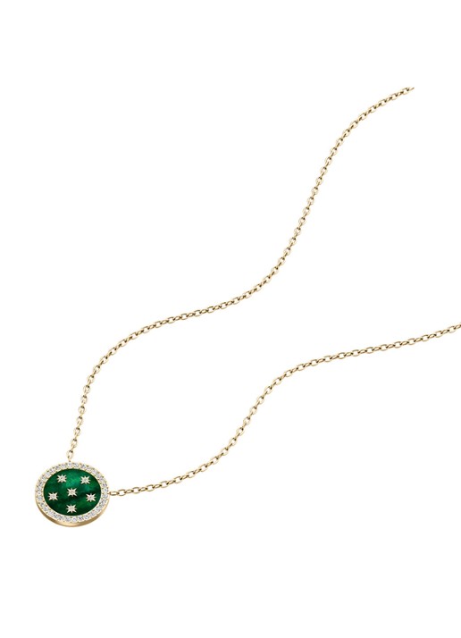 Fossil Merrit ketting met parelmoer JF05026710 - detail goud