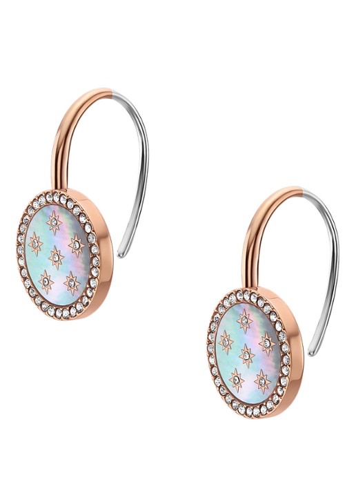 Fossil Merrit oorhangers JF04938791 - detail 2 roségoud