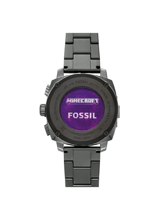 Fossil Minecraft horloge LE1251 - Limited Edition - detail 3 antraciet