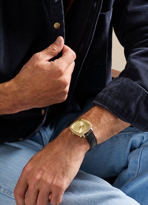 Fossil Nick Jonas x Machine Luxe horloge LE1214 - Limited Edition - voorkant 6 goud