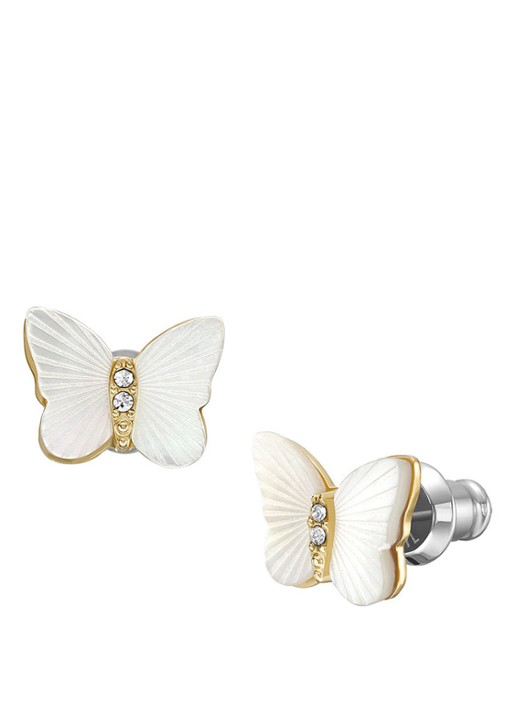 Fossil Oorknopjes met kristal JF04422710 - detail 3 goud