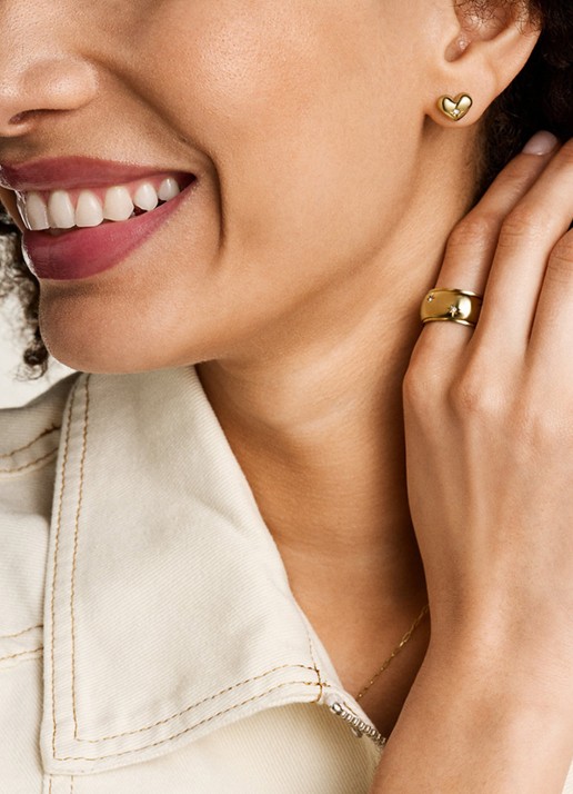 Fossil Sadie oorknopjes JF04832710 - detail 3 goud