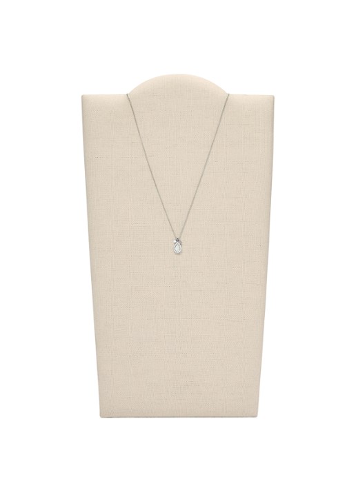 Fossil Set van ketting en oorknopjes JF03765040 - detail zilver