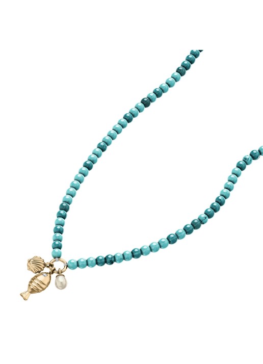 Fossil Sutton ketting  JA7318710 - detail 2 goud