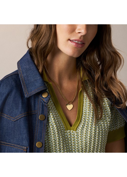 Fossil Sutton ketting JF04958710 - detail 5 goud