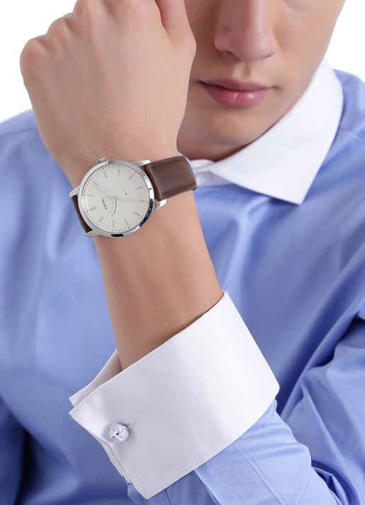 Fossil The Minimalist 3H horloge FS5439 - detail 4 zilver
