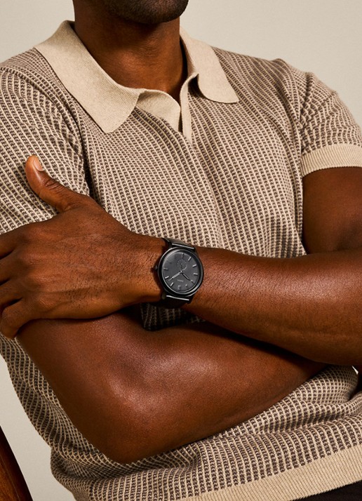 Fossil The Minimalist Mono horloge FS5447 - detail 3 zwart