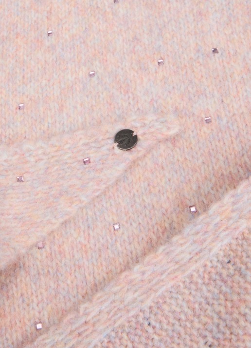 Fraas Sjaal in scheerwolblend met strass 130 x 30 cm - detail 2 zwart