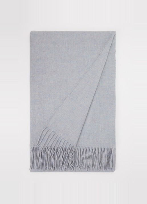 Fraas Sjaal met franjes 200 x 35 cm  - voorkant 3 turquoise