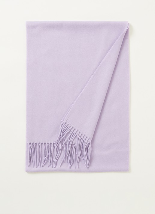 Fraas Sjaal met franjes 200 x 35 cm  - voorkant lavendel