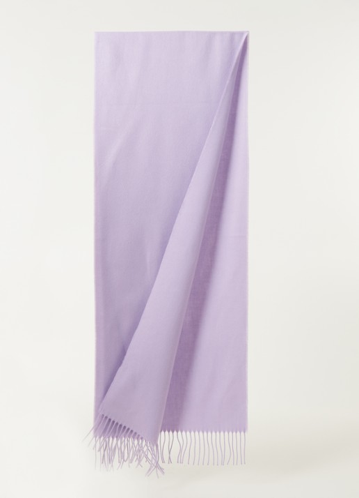 Fraas Sjaal met franjes 200 x 35 cm  - voorkant 2 lavendel
