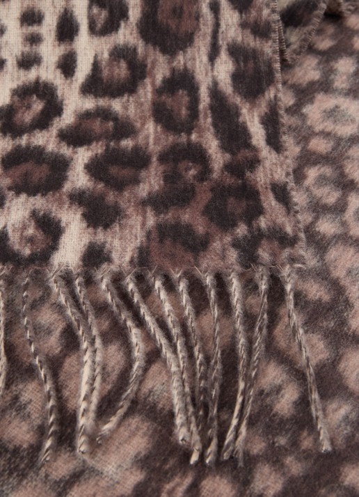 Fraas Sjaal met panterprint 185 x 35 cm - detail 3 donkerbeige