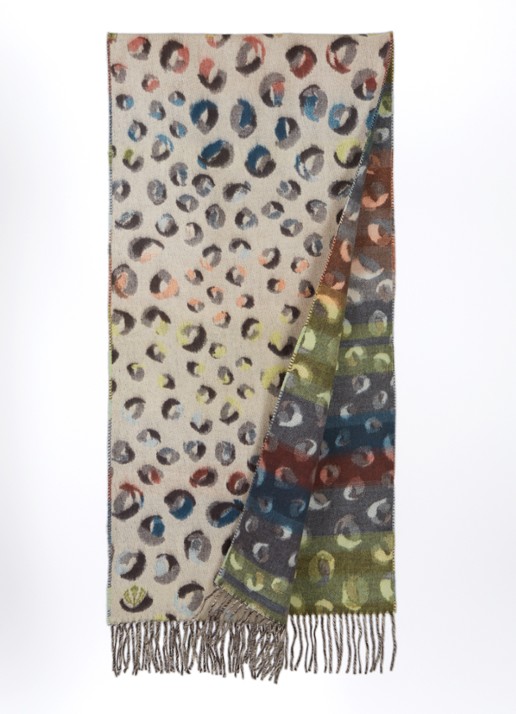 Fraas Sjaal met panterprint 185 x 35 cm - detail 2 beige