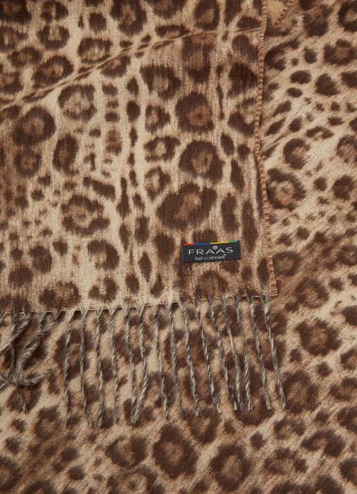 Fraas Sjaal met panterprint 185 x 35 cm - detail 2 bruin