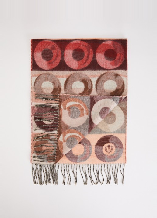 Fraas Sjaal met print en franjes 35 x 195 cm