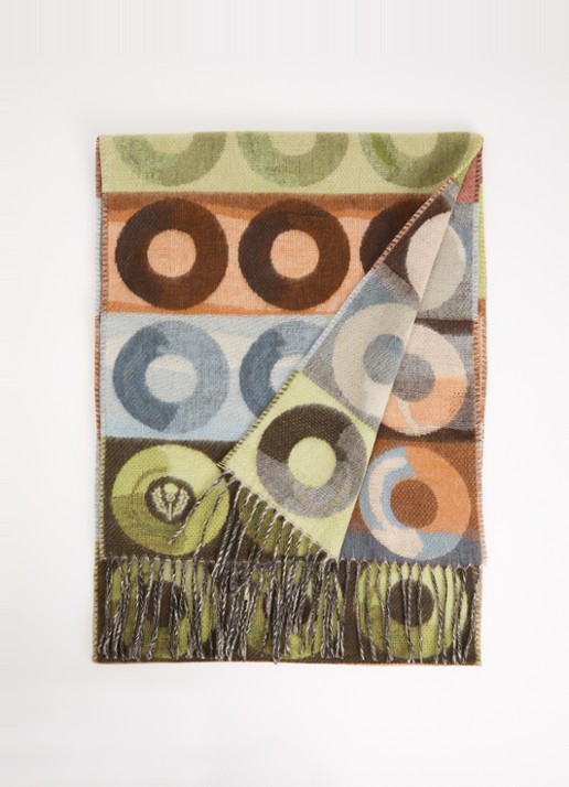 Fraas Sjaal met print en franjes 35 x 195 cm  - voorkant multicolor