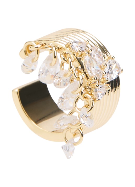 Franky Amsterdam De Alina earcuff verguld - voorkant goud