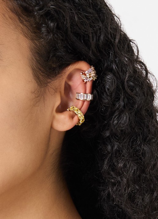 Franky Amsterdam De Holiday Halo ear cuff in set van 3 - voorkant 4 goud