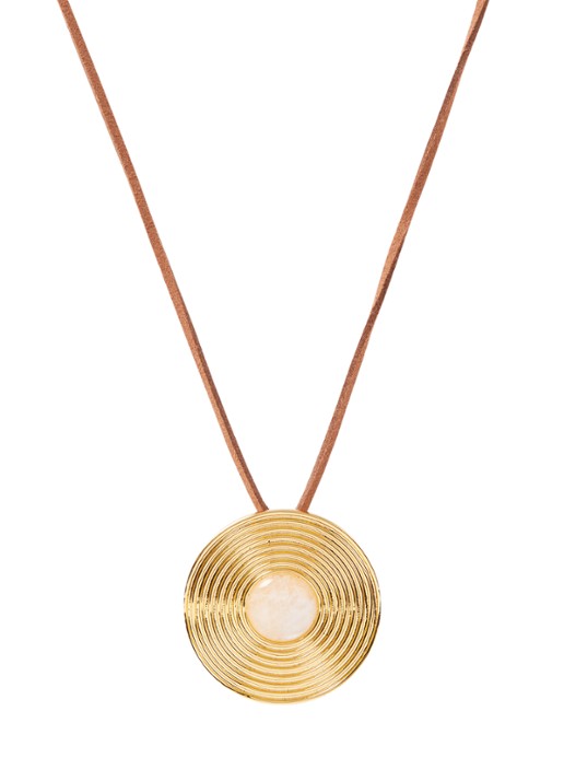 Franky Amsterdam The Kourtney Moonstone hanger verguld - voorkant 4 goud