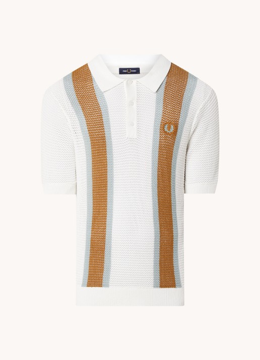 Fred Perry Regular fit polo van piqué katoen met logoborduring - voorkant bruin