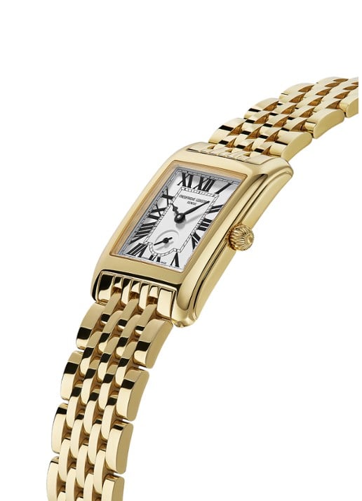 Frederique Constant Classics Carree Small Seconds horloge FC-235S2C5B - detail 3 goud