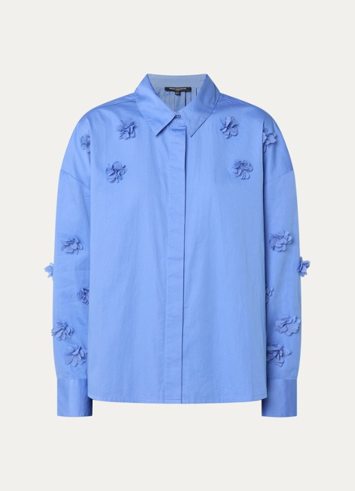 French Connection Alexis blouse met applicatie - voorkant lichtblauw