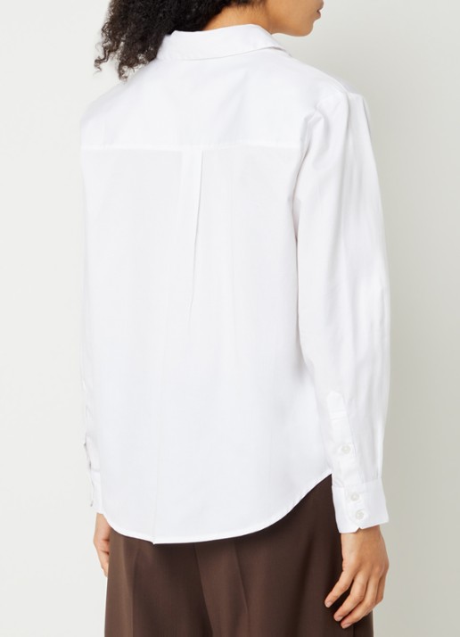 French Connection Alexis blouse met bloemborduring - achterkant wit