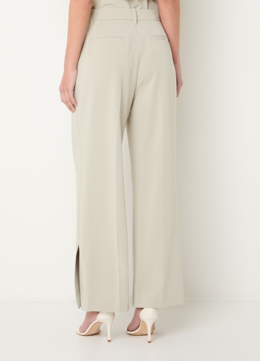 French Connection Angie high waist loose fit pantalon met persplooi - achterkant khaki