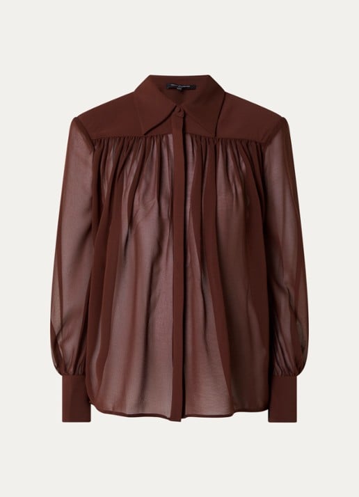 French Connection Arezzo semi-transparante blouse - voorkant bruin