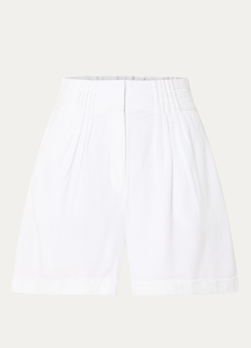 French Connection Ariette high waist straight fit korte broek - voorkant gebroken wit