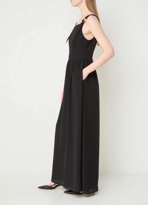 French Connection Azra wide fit jumpsuit met steekzakken - voorkant 3 zwart