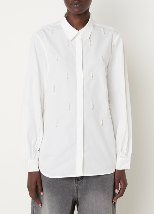French Connection Cambria blouse met imitatieparels