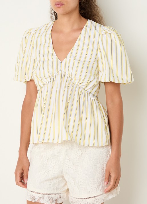 French Connection Cambria tuniek met streepprint en ballonmouw