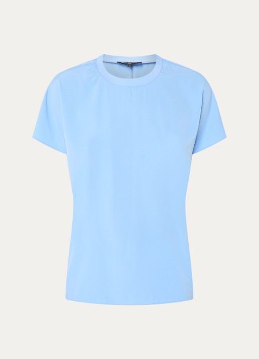 French Connection Capriana top met ronde hals - voorkant 3 blauw