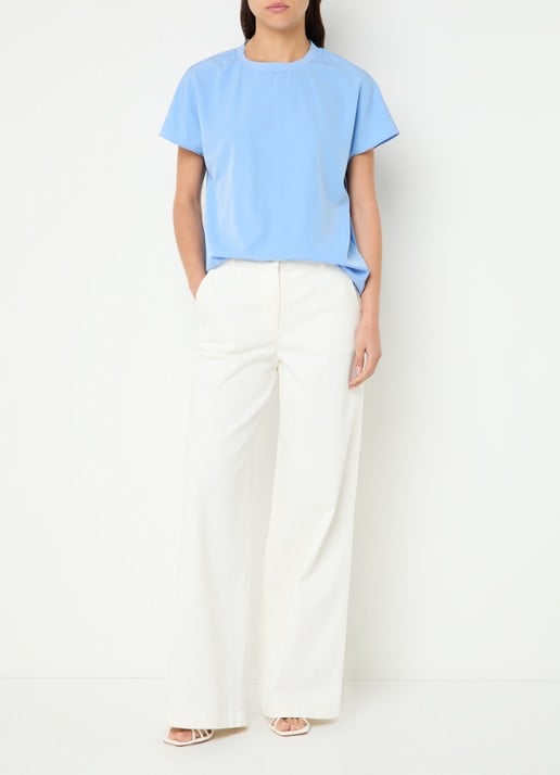 French Connection Capriana top met ronde hals - voorkant 4 blauw