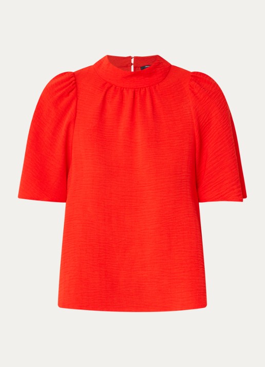 French Connection Codie top met pofmouw - voorkant 2 rood