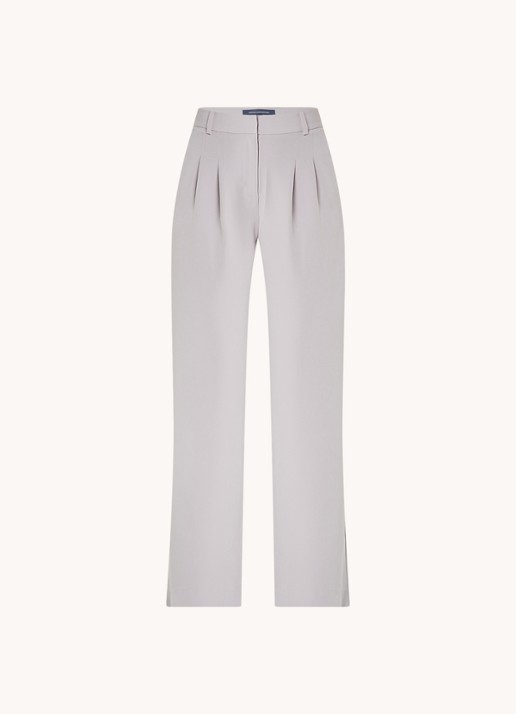 French Connection Echo high waist wide fit pantalon met steekzakken - voorkant lichtgrijs