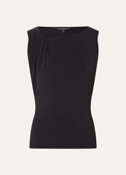 French Connection French top met assymetrische hals - voorkant 3 zwart