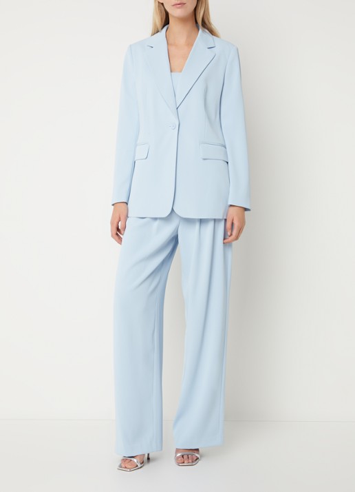 French Connection Harrie blazer met klepzakken - voorkant 4 lichtblauw