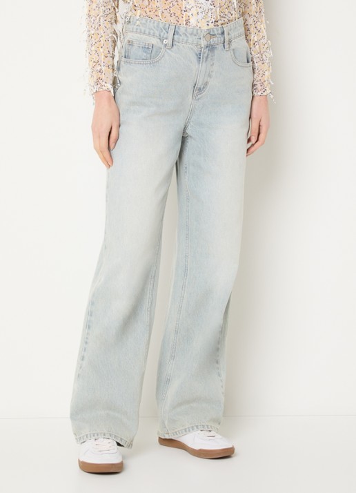 French Connection High waist wide leg jeans met lichte wassing - detail 2 indigo