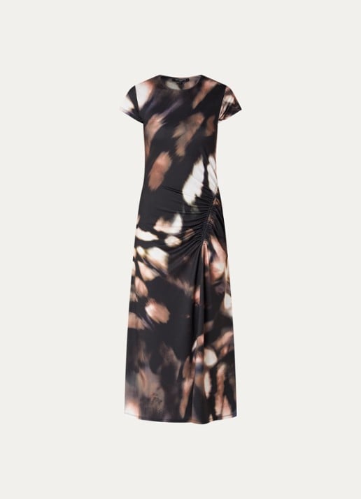 French Connection Josephine Maxine midi jurk met print - voorkant zwart