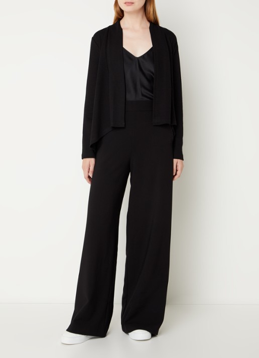 French Connection Josie openvallend vest met stretch - voorkant 2 zwart