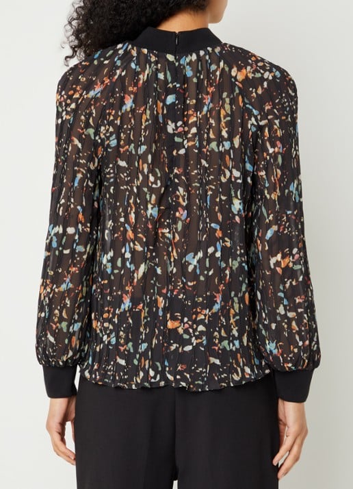 French Connection Kylie Claudette top met print - achterkant zwart