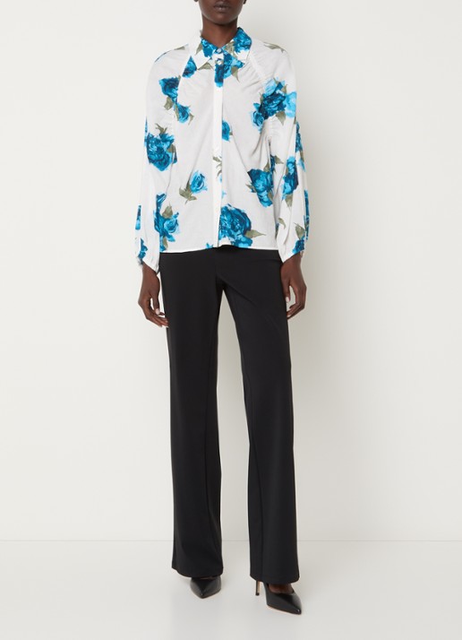 French Connection Lara Aleya blouse met bloemenprint - voorkant 2 wit