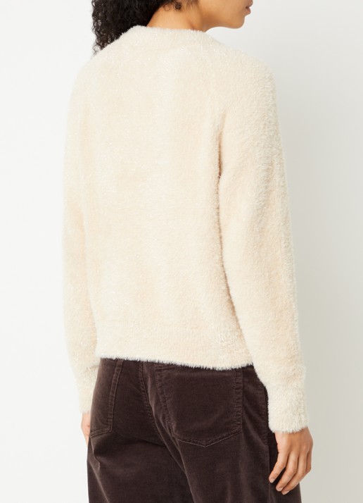 French Connection Logen grofgebreide trui met lurex - achterkant 2 creme