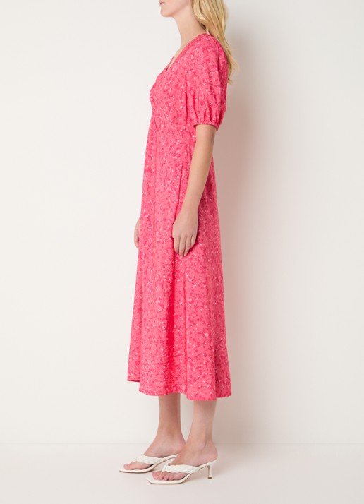 French Connection Melissa midi jurk met print - voorkant 3 donkerroze